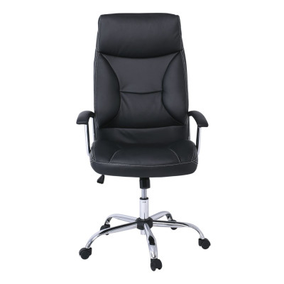 CF5700 Πολυθρόνα Διευθυντή Μέταλλο Χρώμιο, Pu Μαύρο